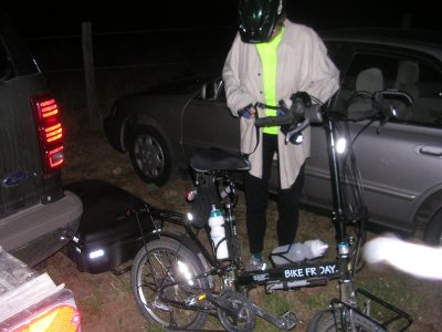 Bike Unload and Night Ride Preparation.